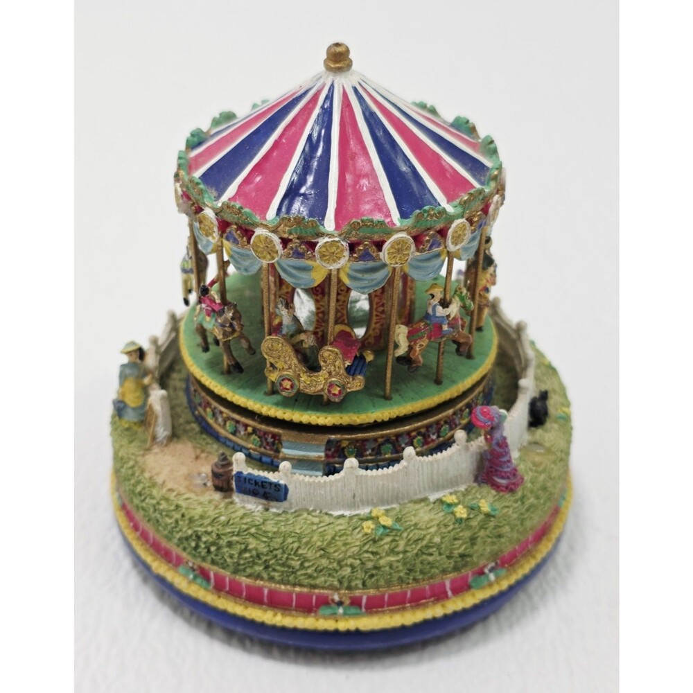 Liberty Falls The Carousel Comes To Town Musical Music Box Vintage For Parts